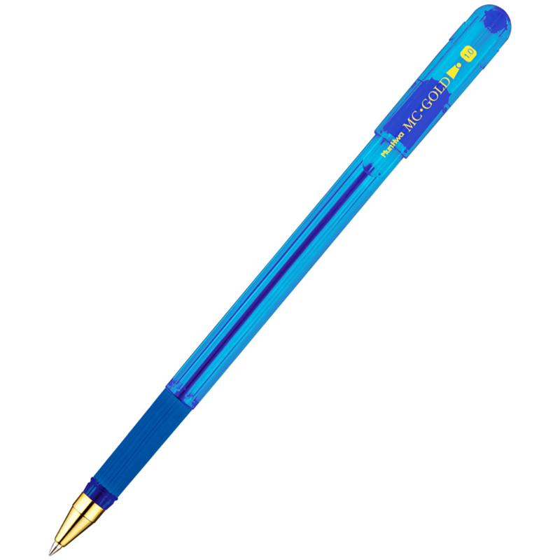 Ручка шариковая MunHwa "MC Gold" 1 мм, грип, синяя