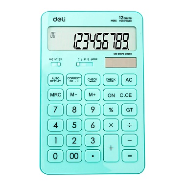 Калькулятор "Deli" Touch, 12 разрядный, голубой