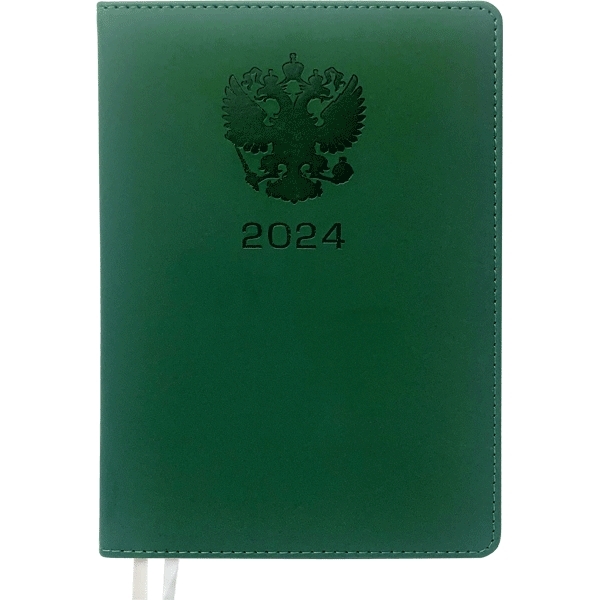 Ежедневник А5 176л. 2024г, deVENTE "Emblem " зеленый, кожзам