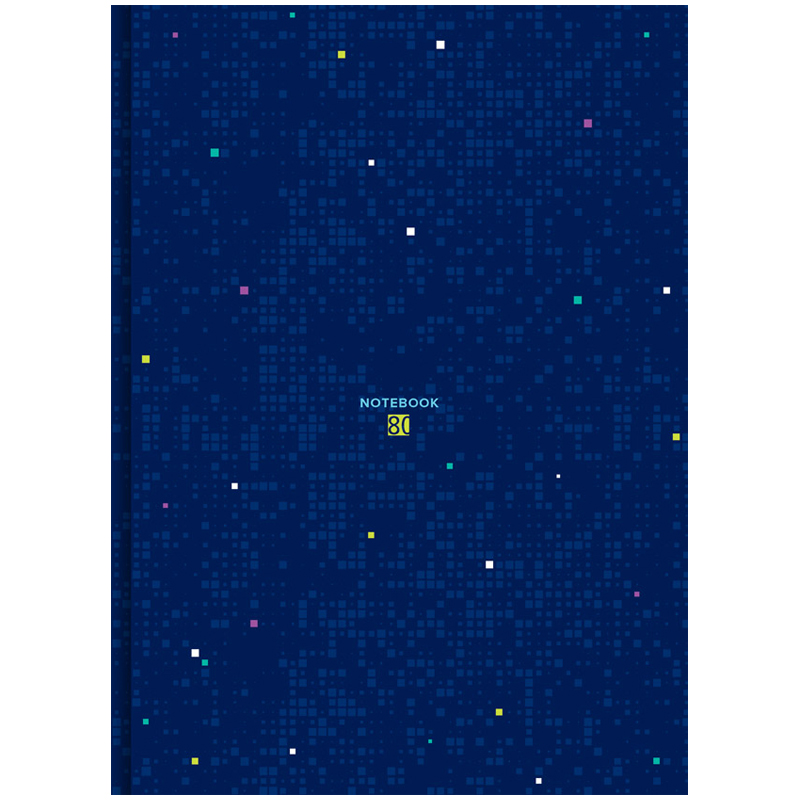 Бизнес-блокнот А4  80 л. Blue pixel, матовая ламинация