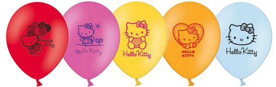 Набор воздушных шаров 30 см "Hello Kitty" с рисунком (5 шт)