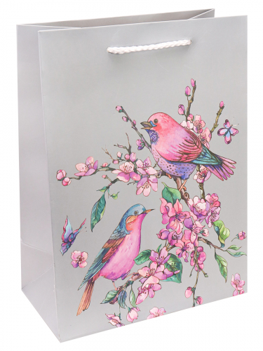 Пакет подарочный 18x23x12 см " Весеннее цветение" с мат ламин 