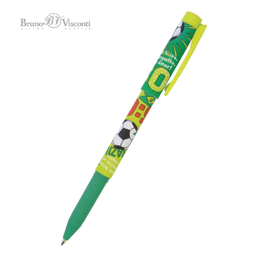 Ручка шариковая Bruno Visconti FreshWrite "Футбол. Чемпионы. Бразилия"  0,7 мм, синяя