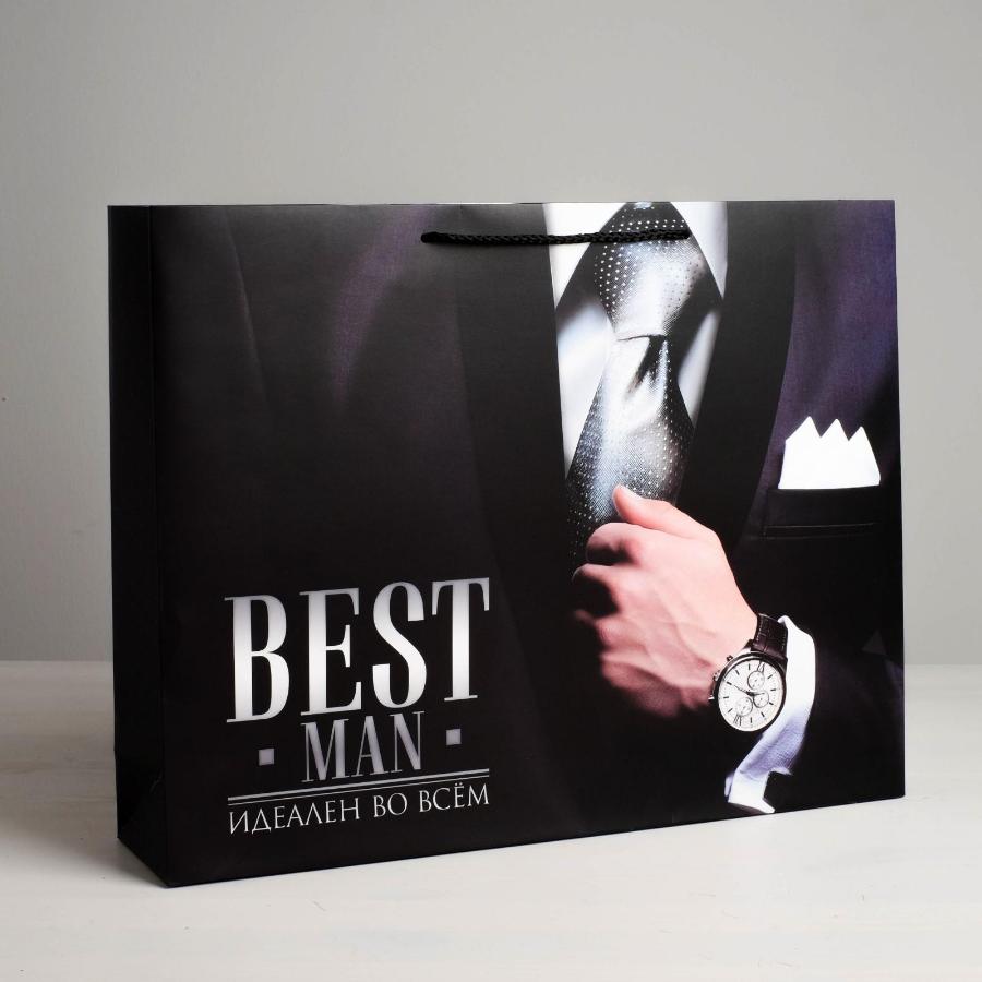 Пакет ламинированный горизонтальный Best man, M 27 × 23 × 8 см