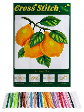 Набор для вышивания крестиком "Яркие лимоны", 15х20 см