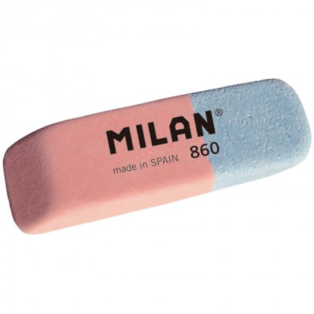 Ластик MILAN 860, 47х14х7 мм, скошенный, двухцветный