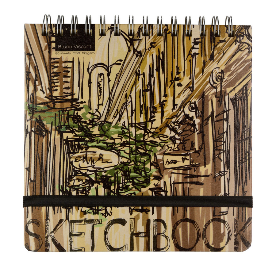 Скетчбук А5 80 л на гребне "Sketchbook" крафт