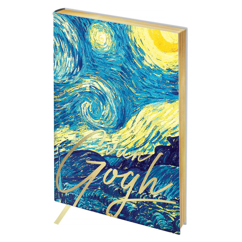 Книжка записная А6 80 л Greenwich Line "Vision. Van Gogh. Night",  тон. блок, золотой. срез