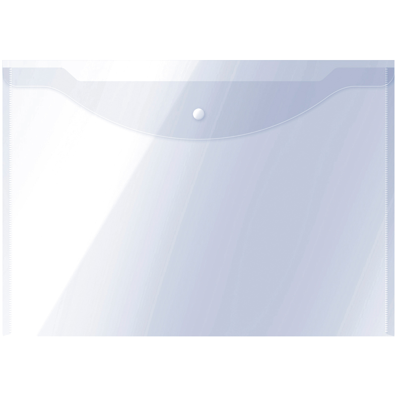 Папка-конверт на кнопке А3 OfficeSpace, 150 мкм, прозрачная
