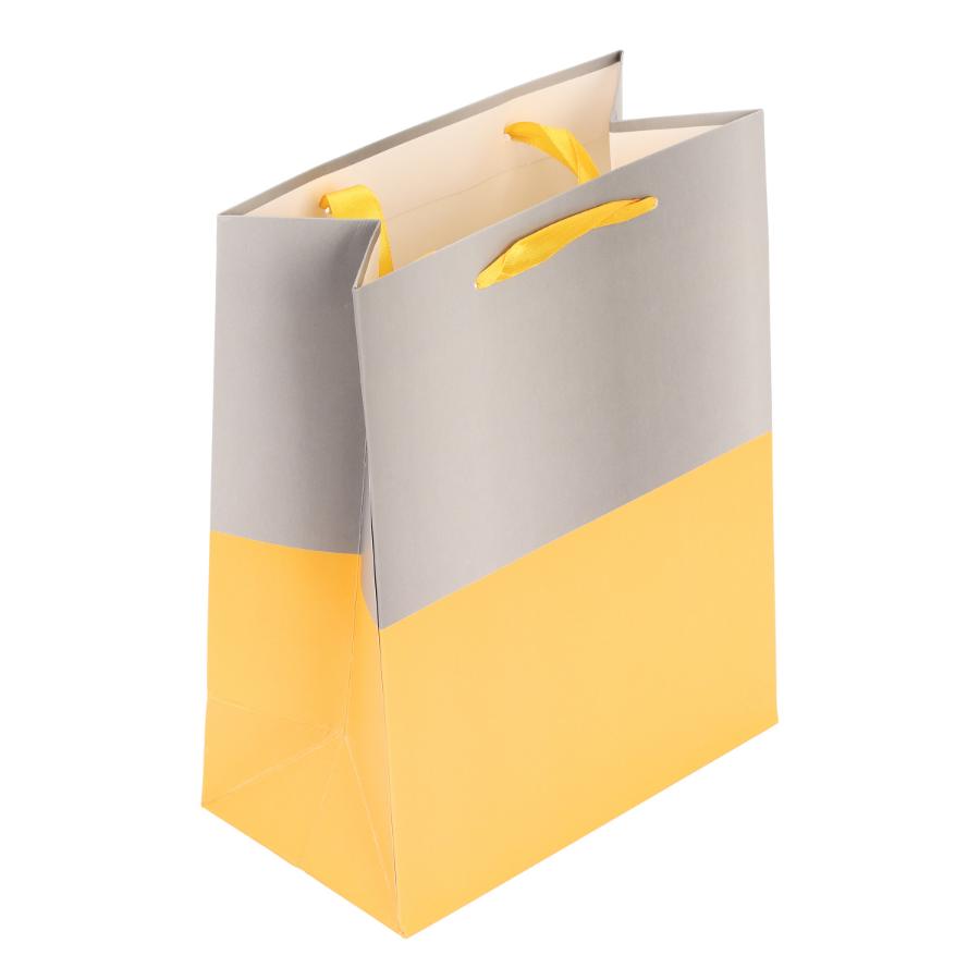 Пакет подарочный 18х23х10 см "Two color" желто-серый