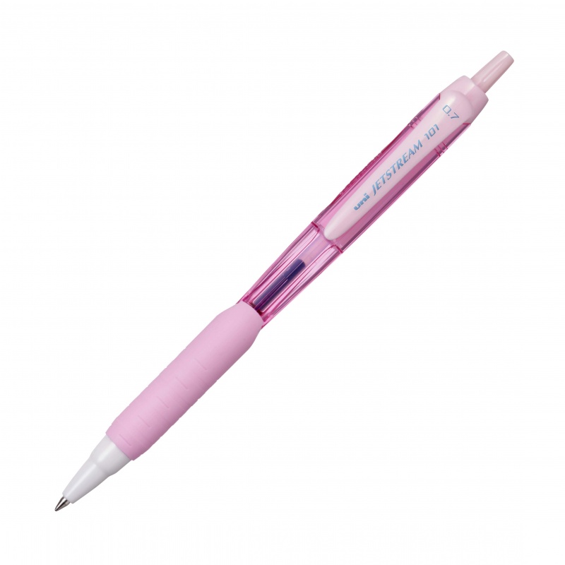 Ручка шариковая автоматическая UNI "Jetstream" 0,7 мм синяя, корпус розовый
