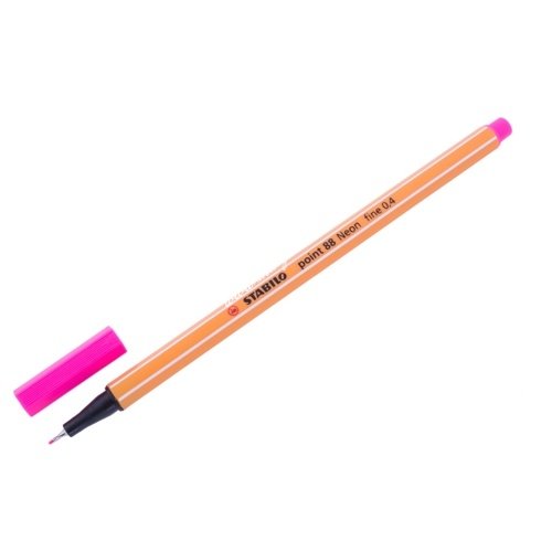 Ручка капиллярная STABILO "Point 88", 0,4 мм, неон розовая