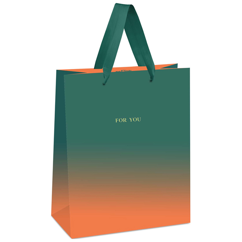 Пакет подарочный 18х23х10 см "Duotone. Turquoise-orange gradient"