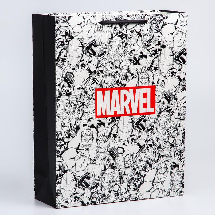 Пакет подарочный 31х40х11 см "Marvel",  вертикальный 