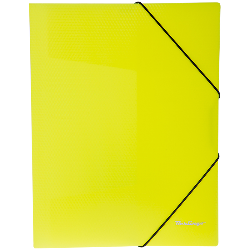 Папка на резинках А4 Berlingo "Neon", 40 мм, с 3 клапанами, желтая
