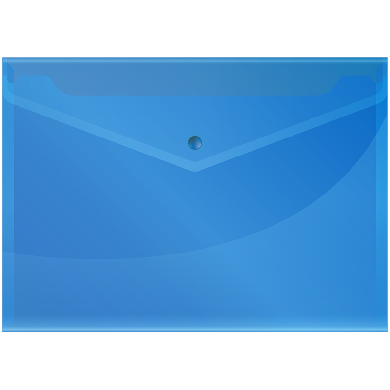 Папка-конверт на кнопке А4 Office Space, 150мкм синяя