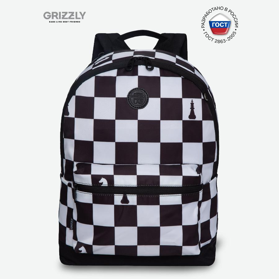 Рюкзак GRIZZLY "Шахматы" 30х41х12 см
