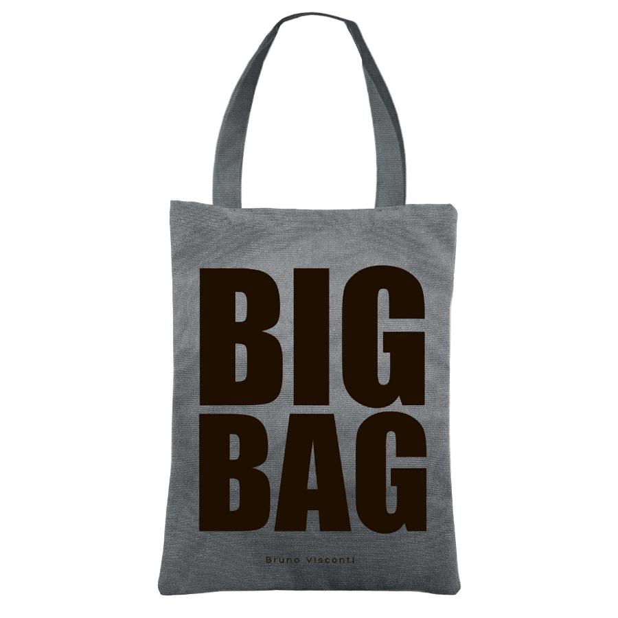 Сумка шоппер "BIG BAG", серая, 35x47 см