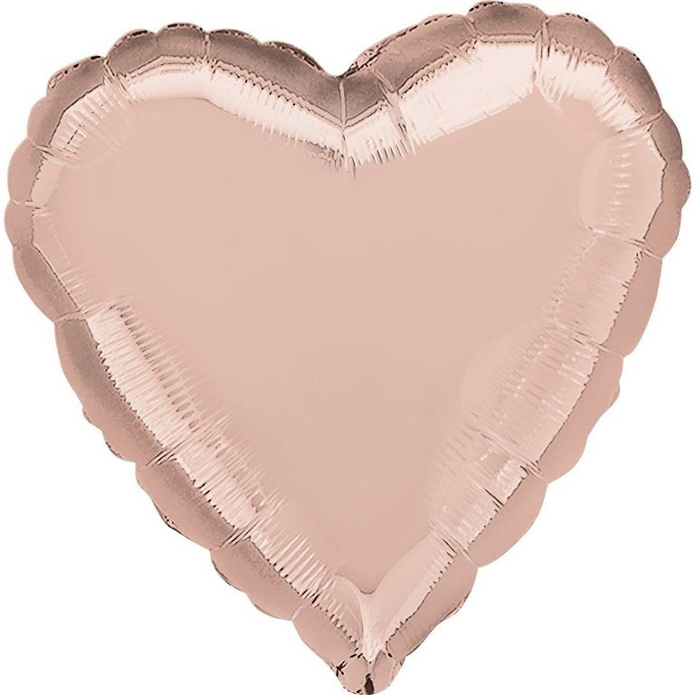 Шар из фольги "Сердце" розовое золото