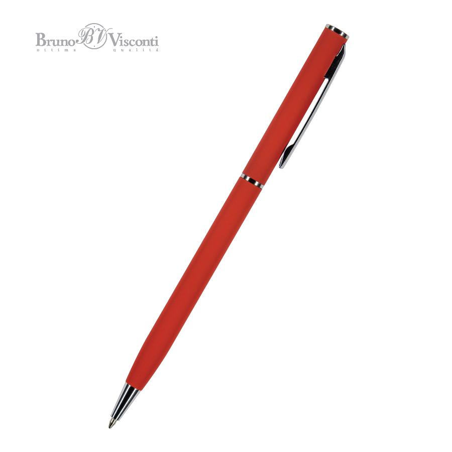 Ручка шариковая Bruno Visconti "PALERMO" 0,7 мм, синяя, красный металлический корпус