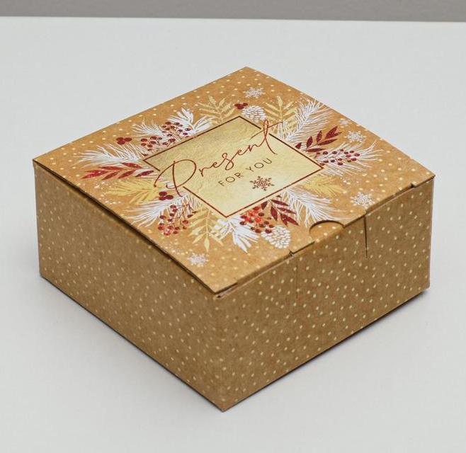 Подарочная коробка складная «Новогодний», 15 × 15 × 7 см