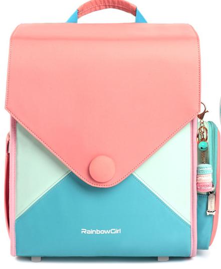 Рюкзак Rainbow Girl 35х29,5х14см, розовый-зеленый