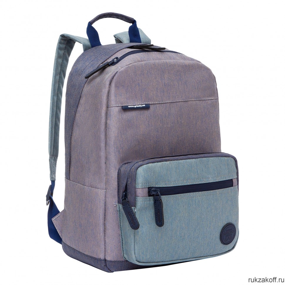 Рюкзак GRIZZLY 27х38х14 см, синий- пурпурный