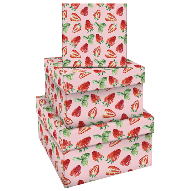 Подарочная коробка "Strawberry" 15,5х15,5х9 см (3) 