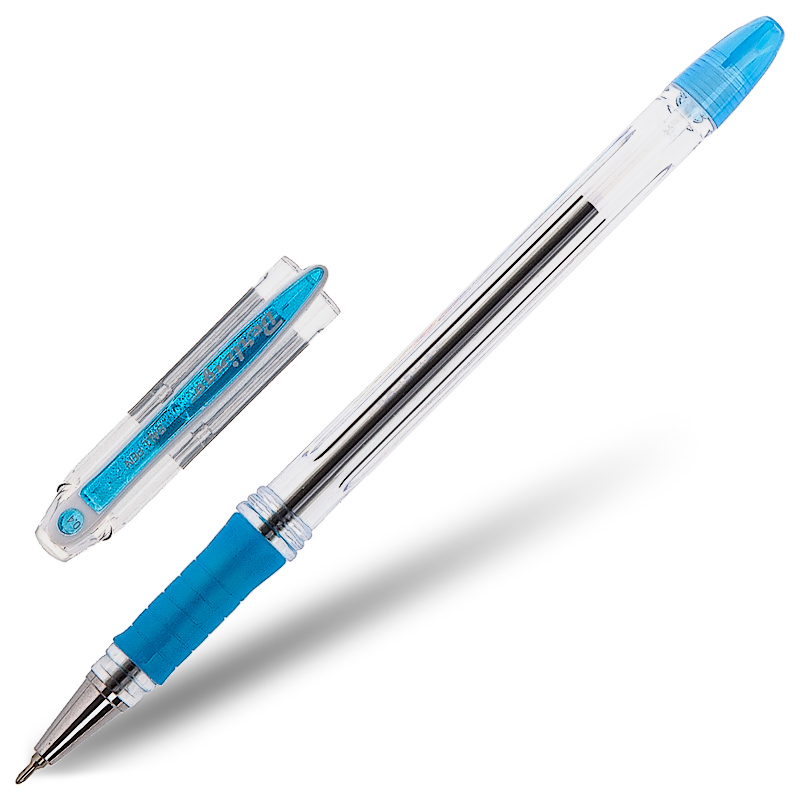Ручка шариковая Berlingo "I-10" 0,4 мм, грип, на масляной основе,  синяя 