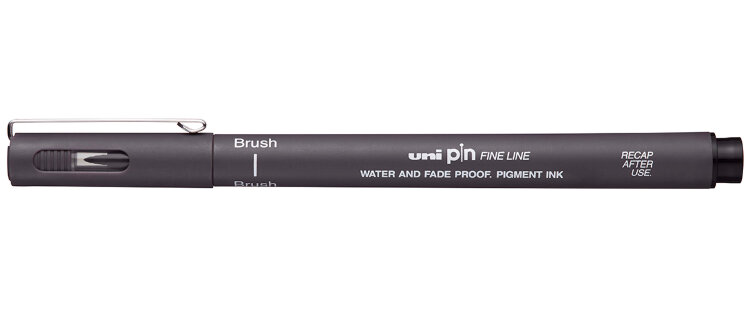 Линер UNI Pin темно-серый, кисть