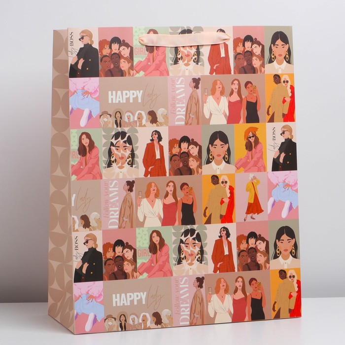 Пакет подарочный 40 × 49 × 19 см "Девушки"