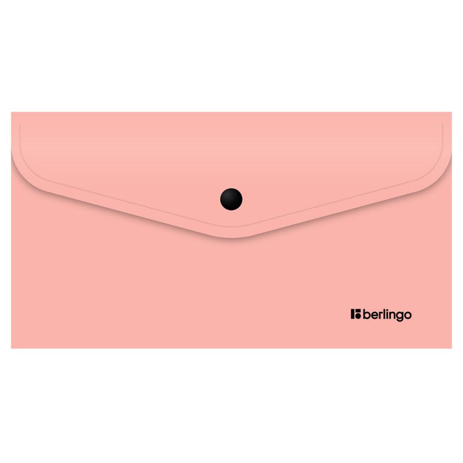 Папка-конверт на кнопке С6 Berlingo "Instinct" 200мкм, фламинго