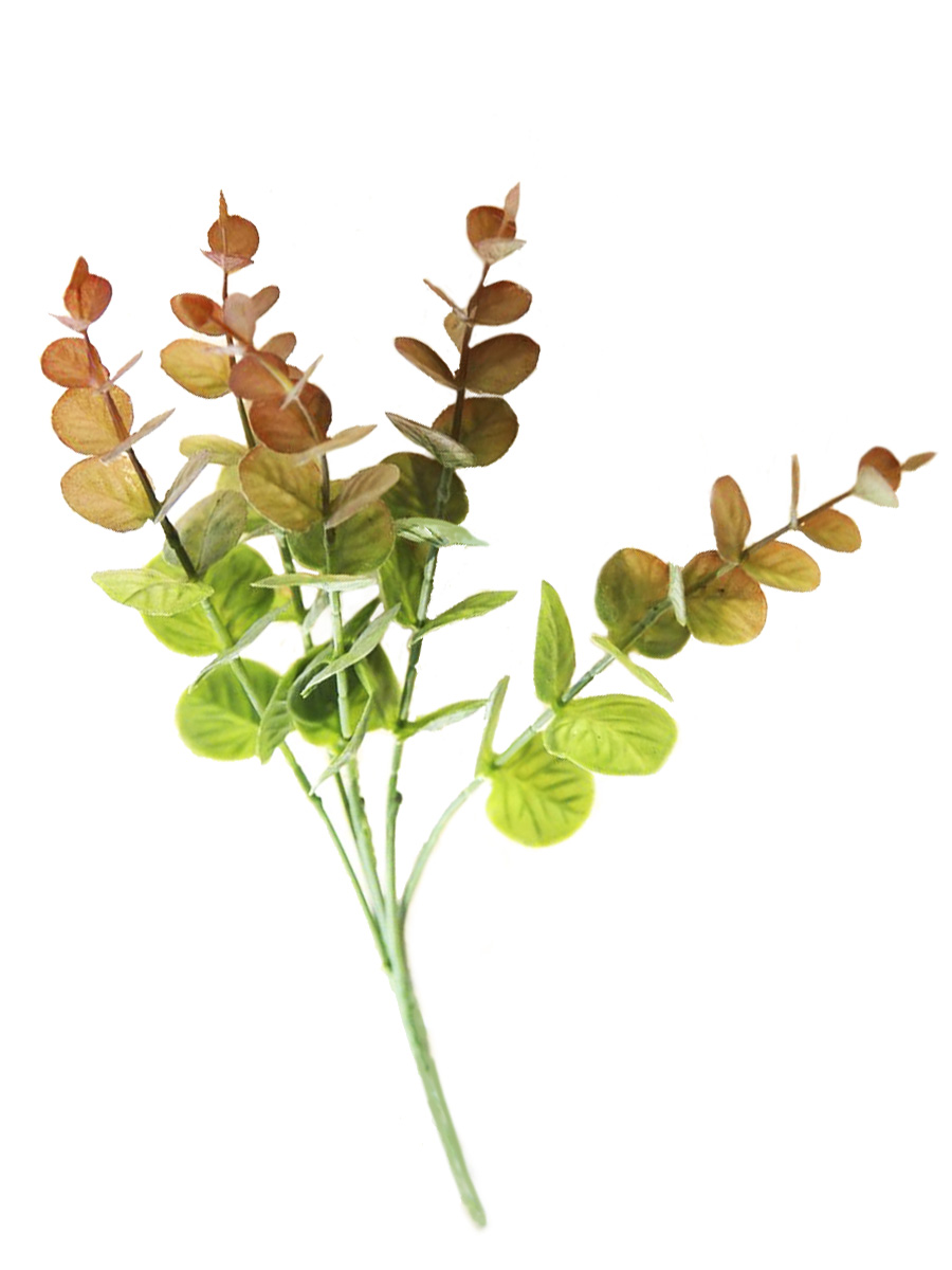 Ветка искусственных цветов "Осенний эвкалипт" из полиэтилена, 27х10х10 см