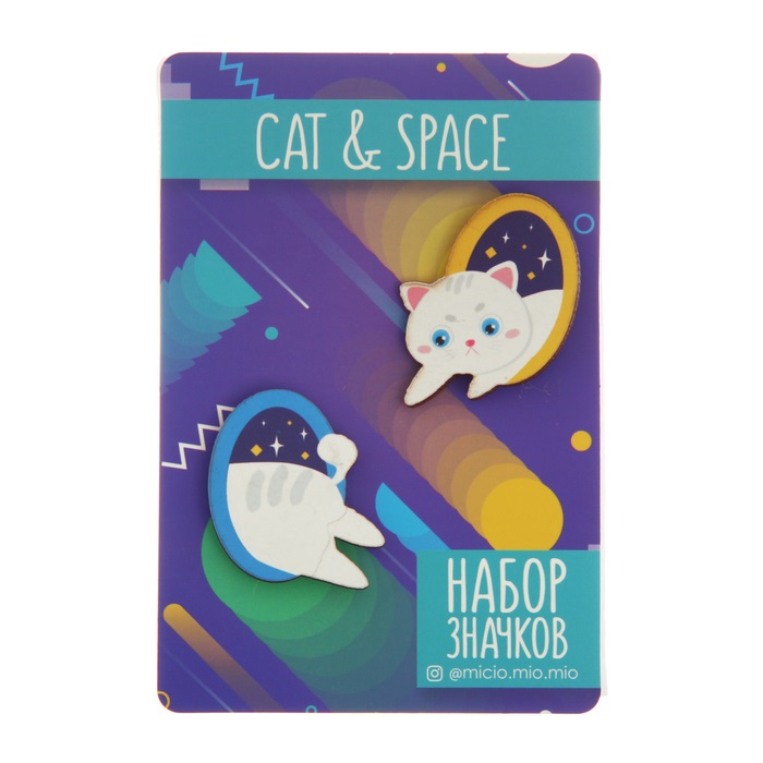 Значок на подложке "Cat&Space", 8х12 см