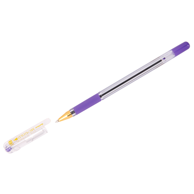 Ручка шариковая MunHwa "MC Gold" 0,5 мм, грип на масляной основе, фиолетовая