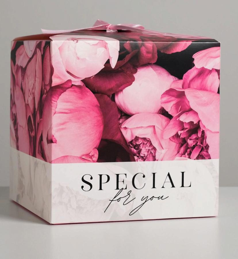 Коробка подарочная складная «Цветы», 18×18×18 см