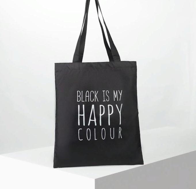 Сумка шоппер "Black coloг" черная, 35х0,5х40 см