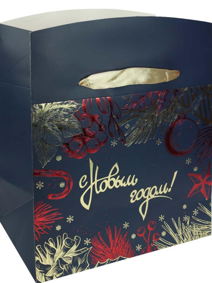Пакет-коробка подарочный 22,5х20х13,5 см "Время праздника"