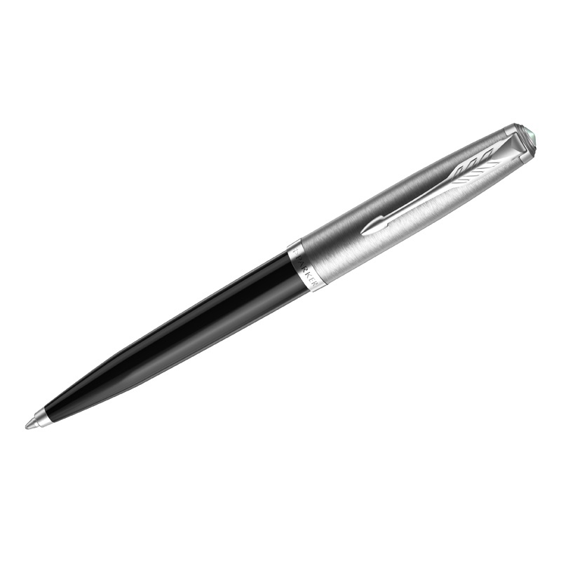 Ручка шариковая Parker "51" Black CT отделка латунь и палладий, черная 1,0 мм