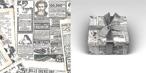 Бумага упаковочная 70х100 см, глянцевая "Газета"