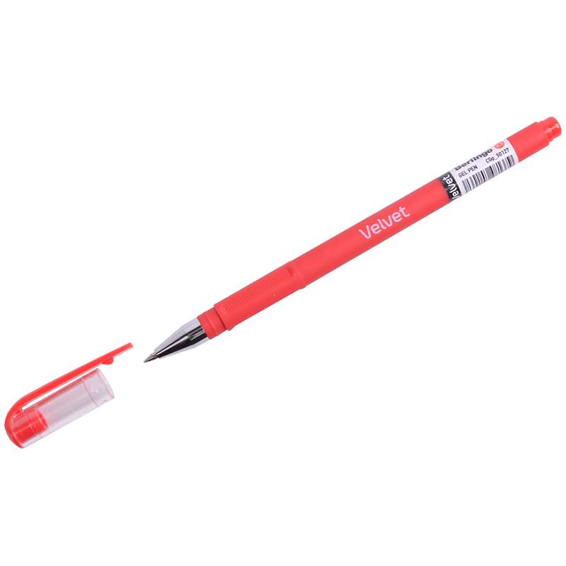 Ручка гелевая Berlingo "Velvet" 0,5 мм, красная