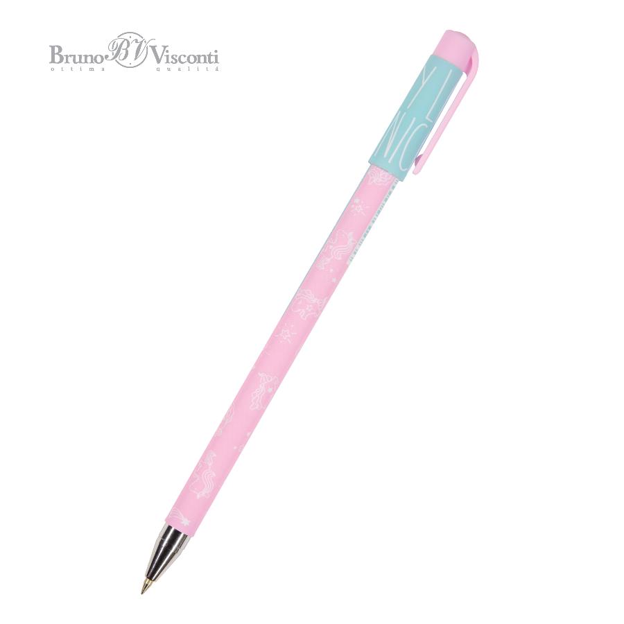 Ручка шариковая Bruno Visconti HappyWrite "Зефирные животные. Единорожки"  0,5 мм, синяя 