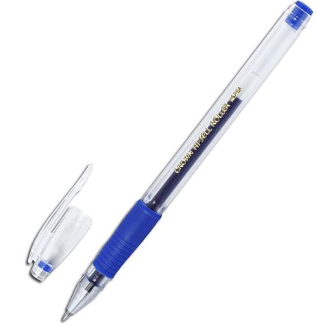 Ручка гелевая Crown 0,5 мм, грип, синяя