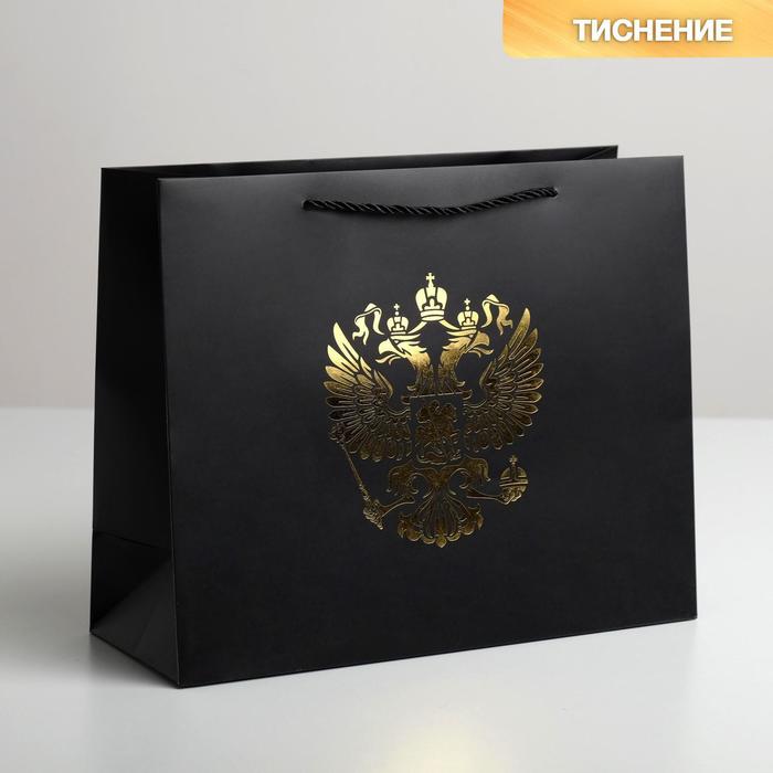 Пакет подарочный 32 × 26 × 12 см «Герб России»