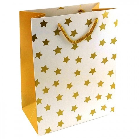 Пакет подарочный 26,4х32,7х13,6 см "Золотые звёзды"