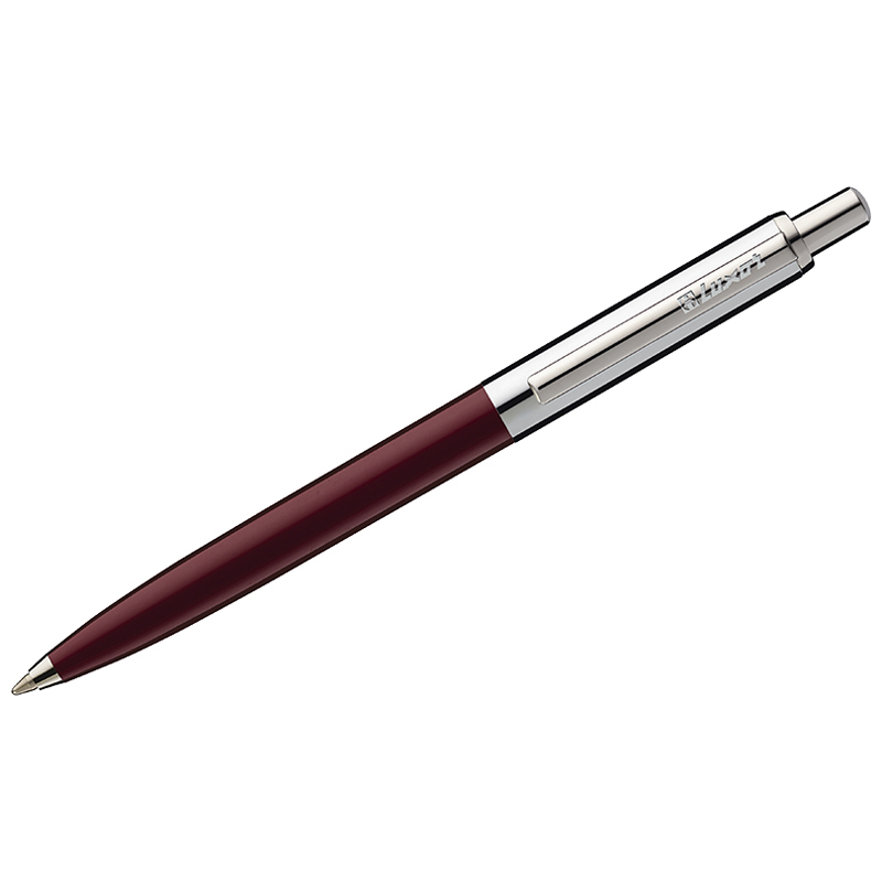 Ручка шариковая автоматическая Luxor "Star" 1 мм, бордовый/хром, синяя 