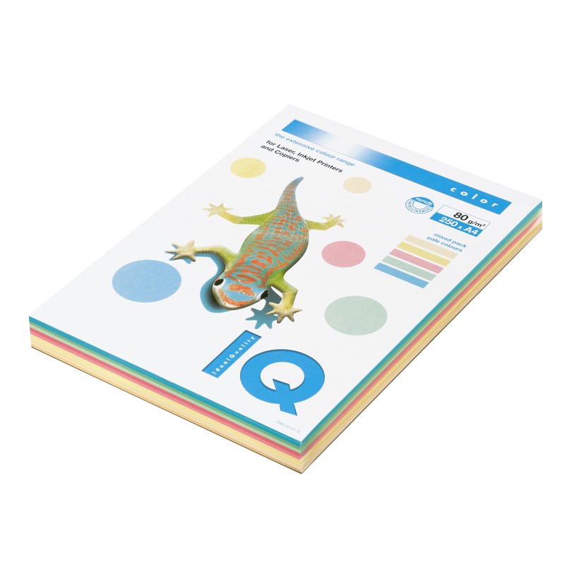 Бумага "IQ Color PASTELL Mixed Packs" А4,  80 г/м, 250 л.(5 цветов по 50 л.)