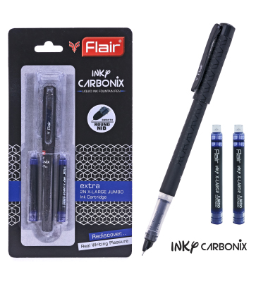 Ручка перьевая "Flair", синяя, 2 картриджа XL в блистере