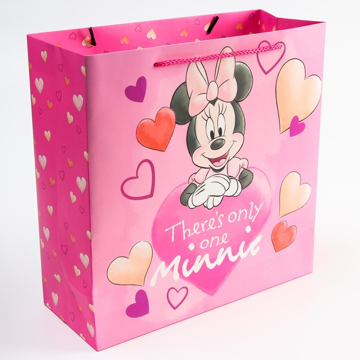 Пакет подарочный 30 х 30 х 12 см "Theres only one Minnie", Минни Маус
