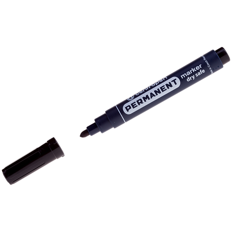 Маркер перманентный Centropen 8510 2,5 мм круглый, черный, устойчив к высыханию